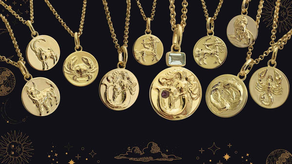 Handmade Zodiac Coin Pendants in Gold Vermeil
