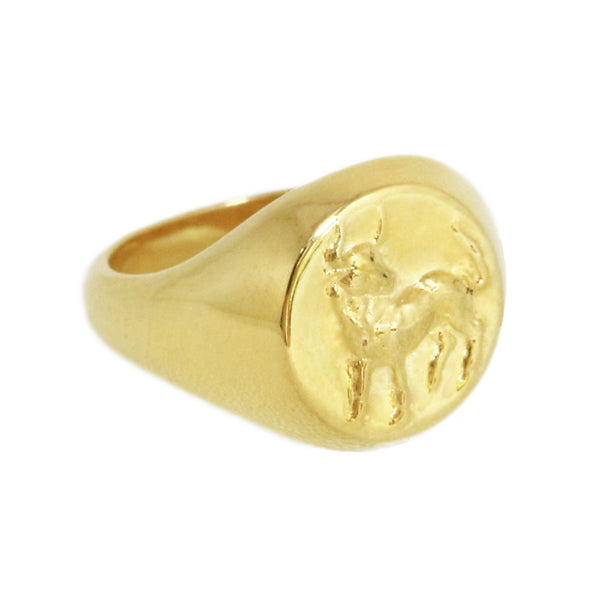 Taurus signet ring // Gold