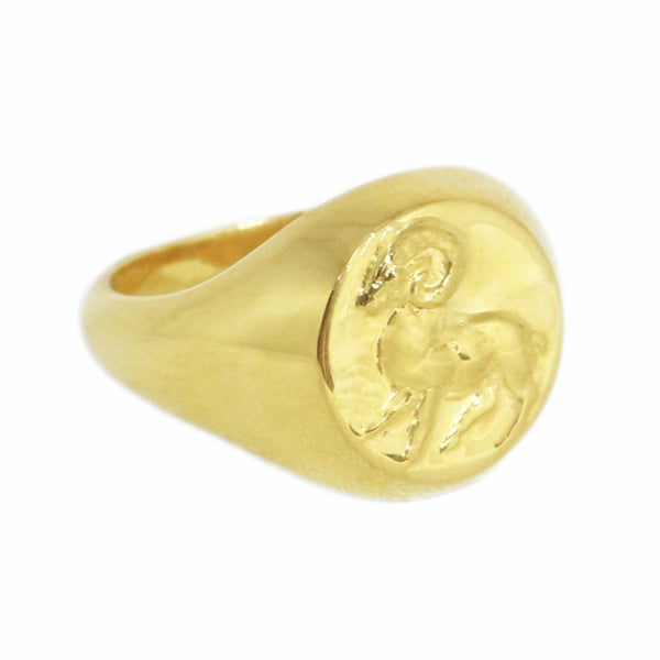 Aries signet ring // Gold