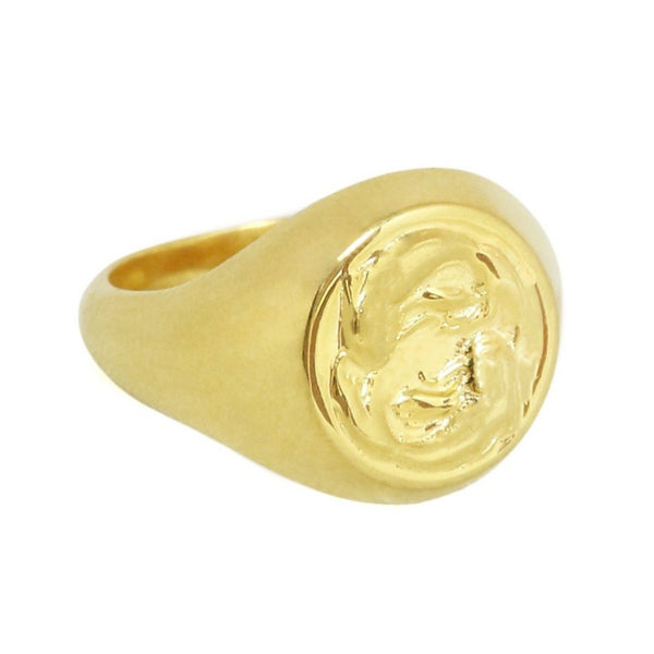 Pisces signet ring // Gold
