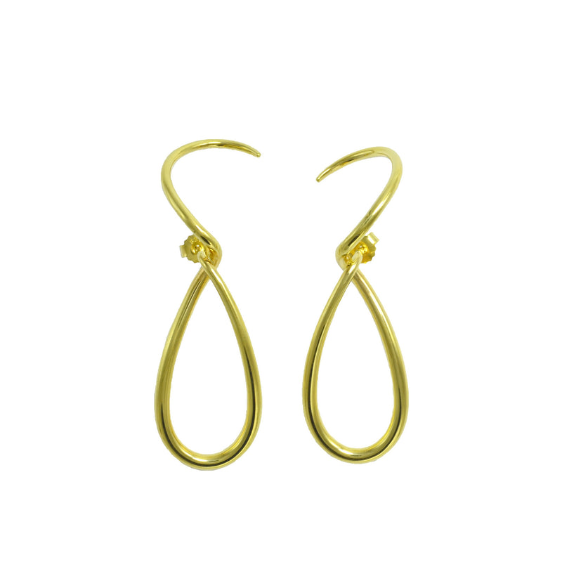 Gold plated sterling silver spiral earrings ioola // Gold