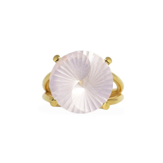 yin yang ring gold with rose quartz
