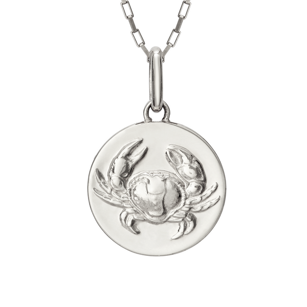 cancer zodiac necklace crab // silver