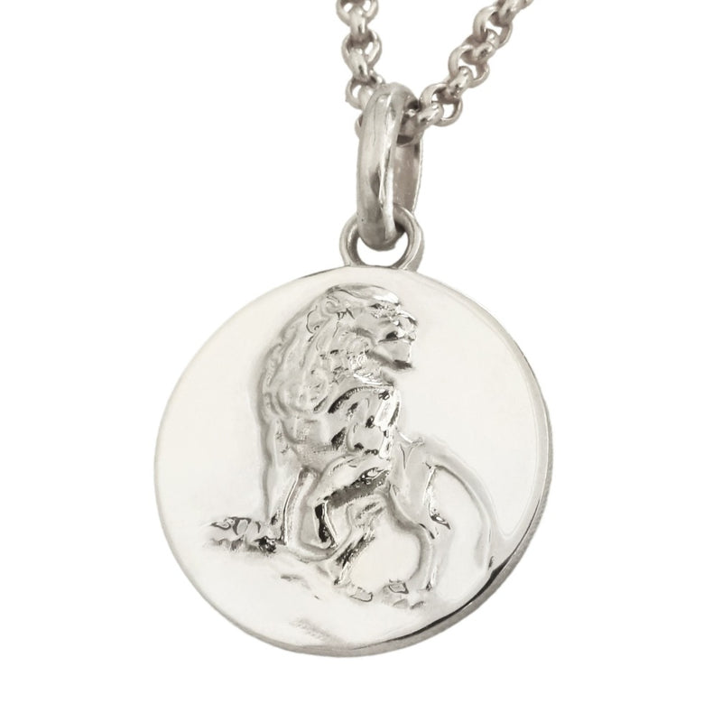 leo coin pendant necklace // silver