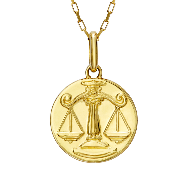 scales of justice necklace Libra // gold