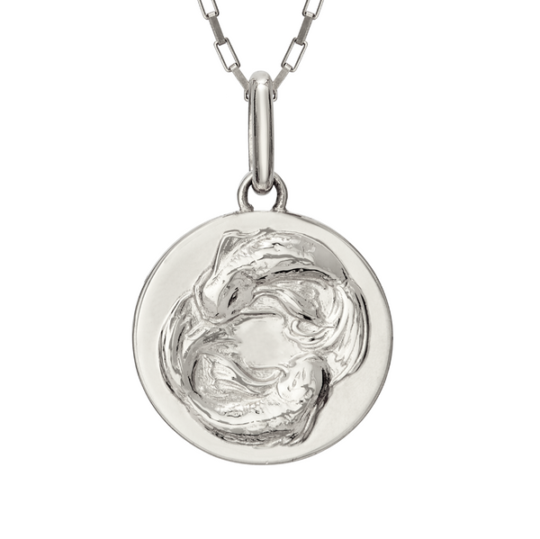 koi fish necklace pisces // silver