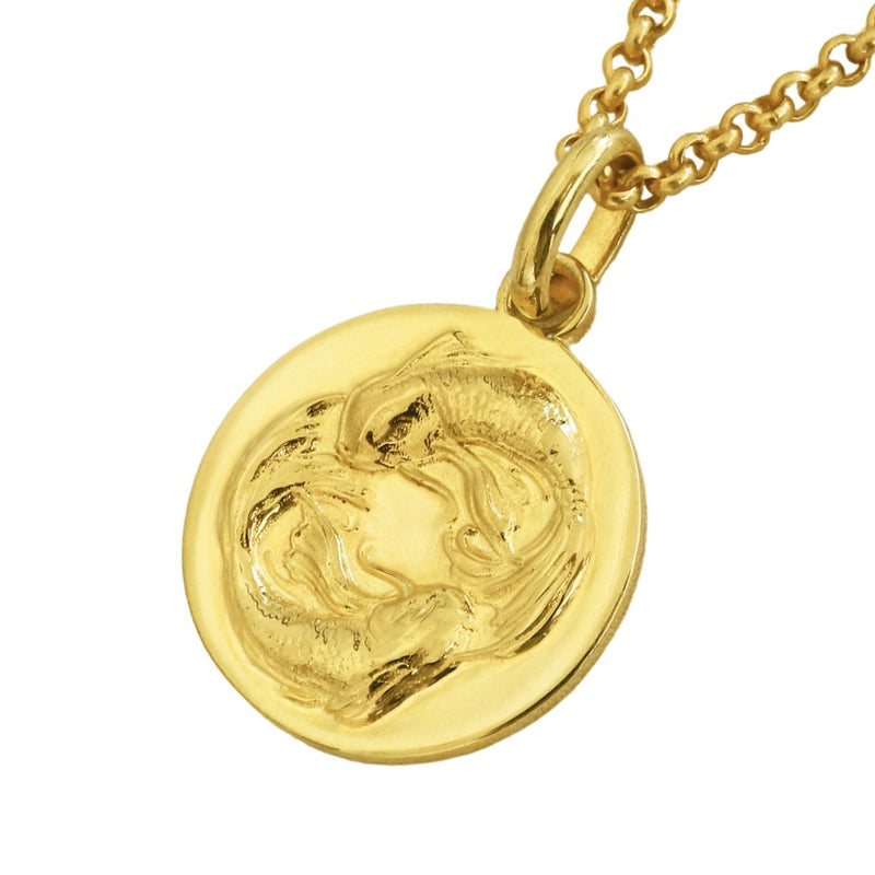 pisces coin pendant necklace // Gold