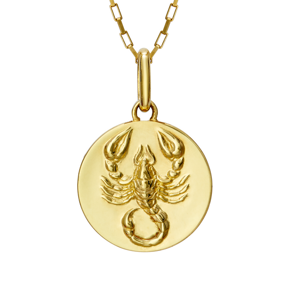 Scorpion necklace scorpio // gold
