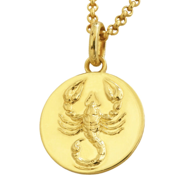 Scorpio gold vermeil necklace // Gold