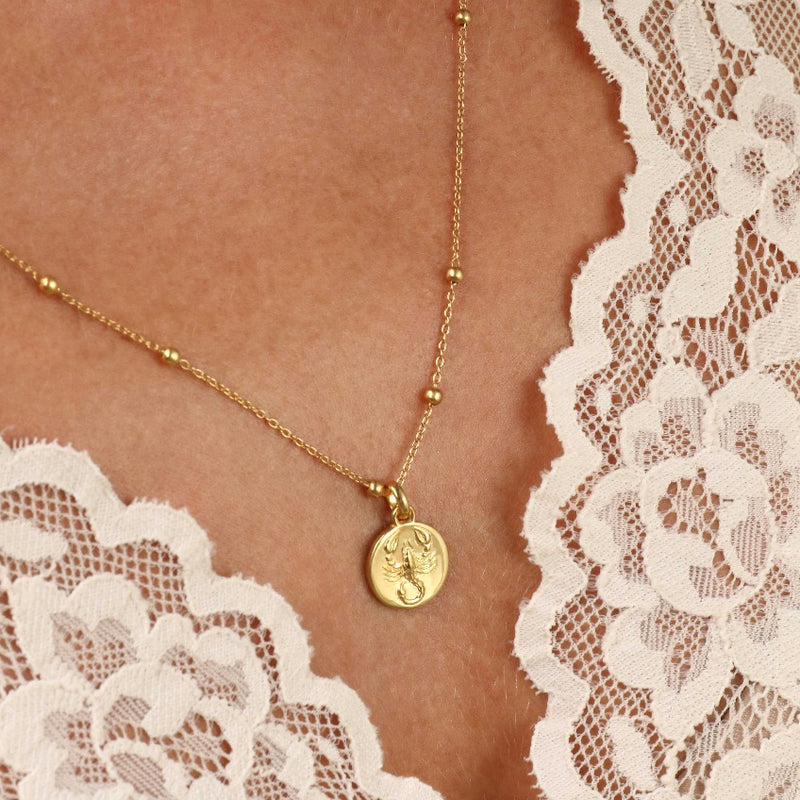 scorpio dainty necklace // Gold