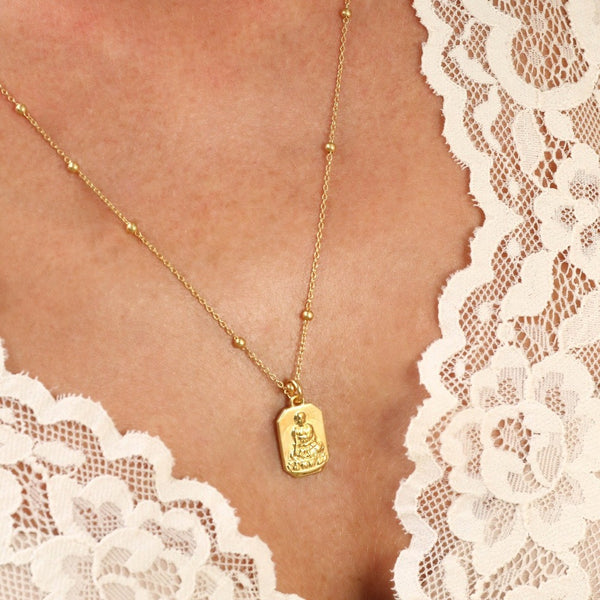 Buddha necklace // Gold