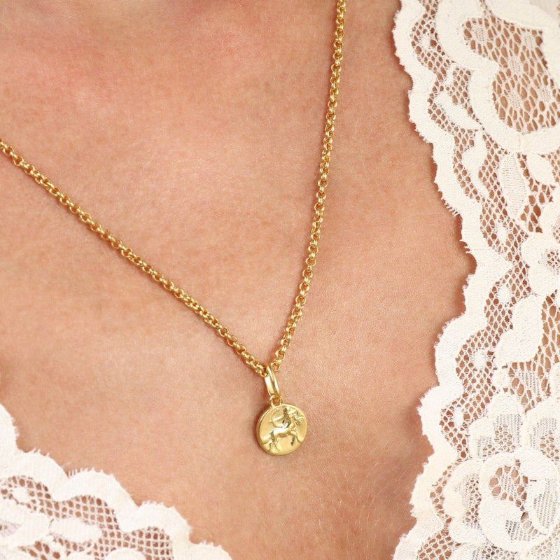 sagittarius woman pendant necklace // Gold