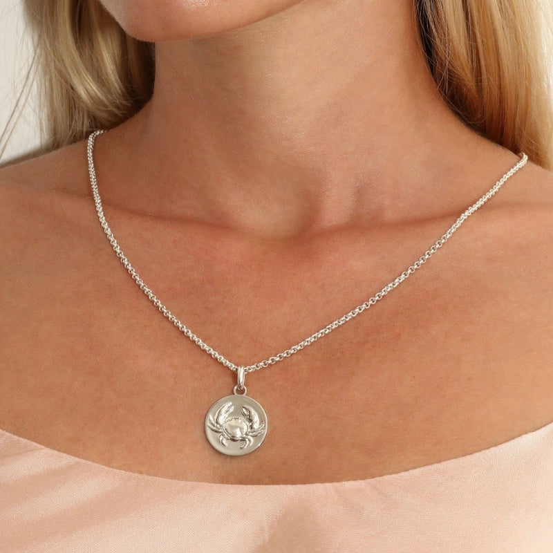sterling cancer zodiac necklace – Marlyn Schiff, LLC