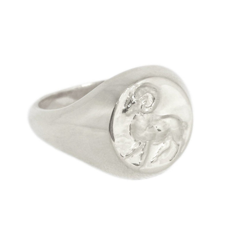 Aries signet ring // Silver