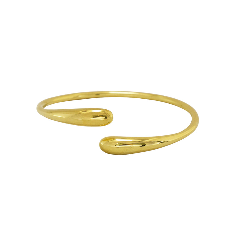 Sterling Silver Adjustable Chunky Cuff Bangle // Gold