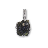 Moldavite with Lechatelierite in Prong setting 3 gr