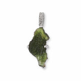 Small Authentic Moldavite Pendant with an open back 3 gr