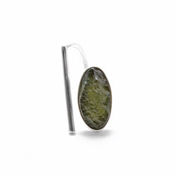 adjustable sterling silver moldavite meteorite ring size 7