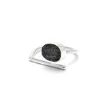 adjustable sterling silver moldavite meteorite ring size 8