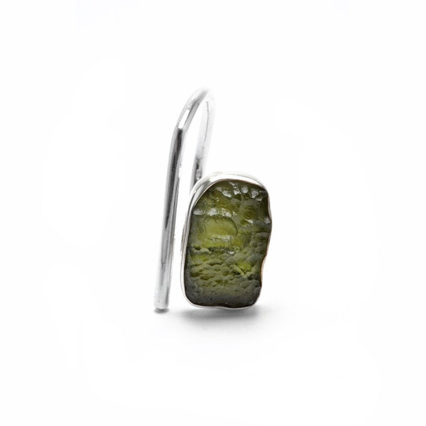 adjustable sterling silver moldavite meteorite ring size 9