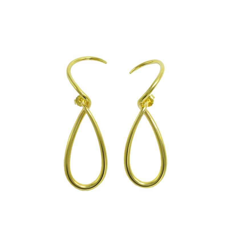 Gold plated sterling silver spiral earrings ioola // Gold
