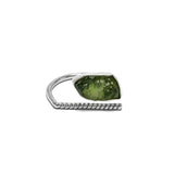 Adjustable Sterling Silver Moldavite Ring size 9