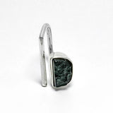 Adjustable open raw moldavite ring size 6