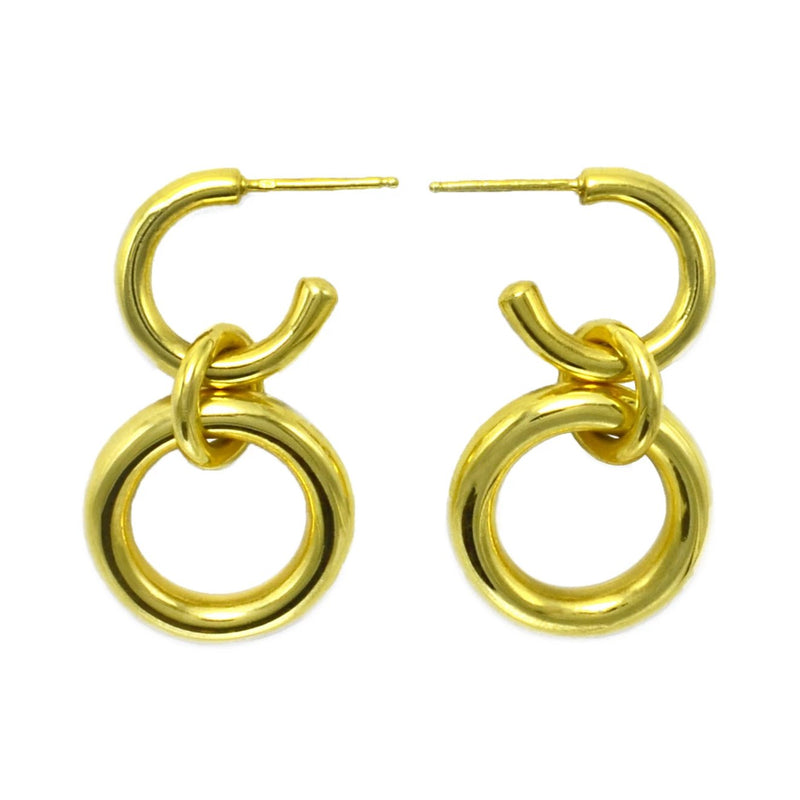 Lightweight Sterling Silver gold plated Hoop Earrings big ioola small // Gold