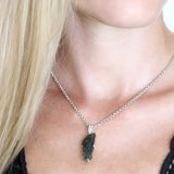 Raw Asymetrical Moldavite necklace 5 gr