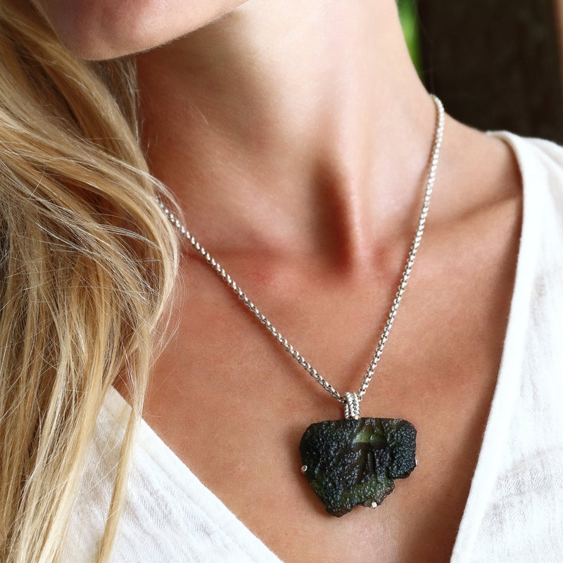 Large Raw Moldavite Pendant 14 gr