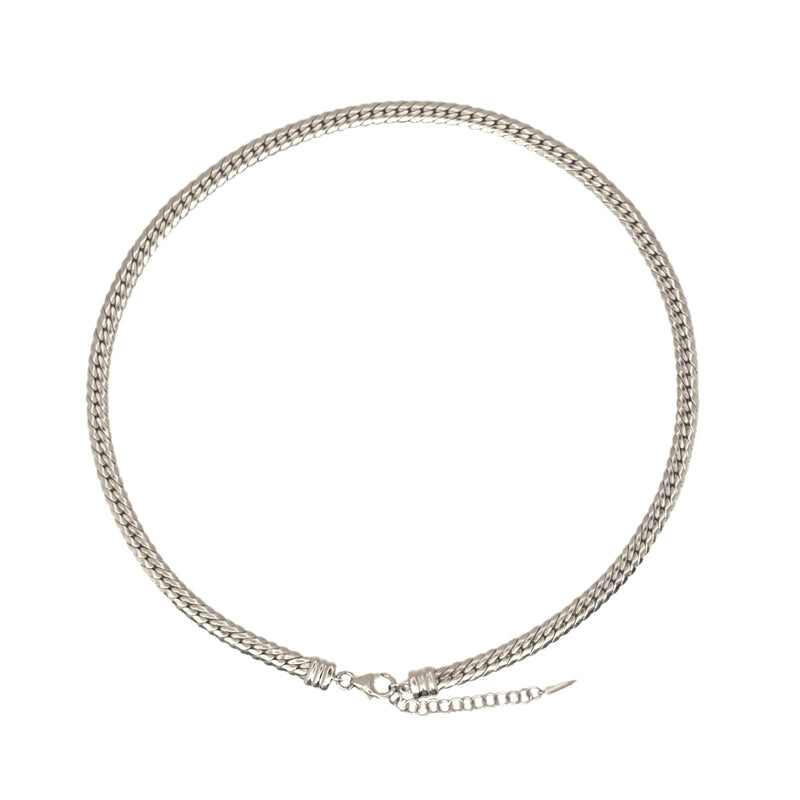 Gold herringbone necklace // Silver