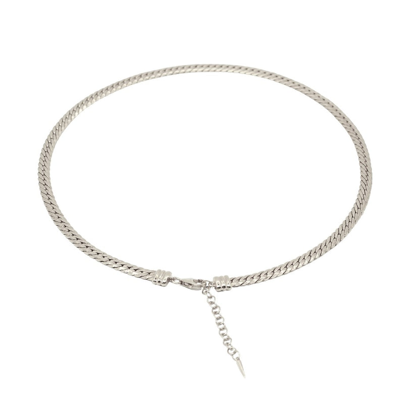 Gold herringbone necklace // silver