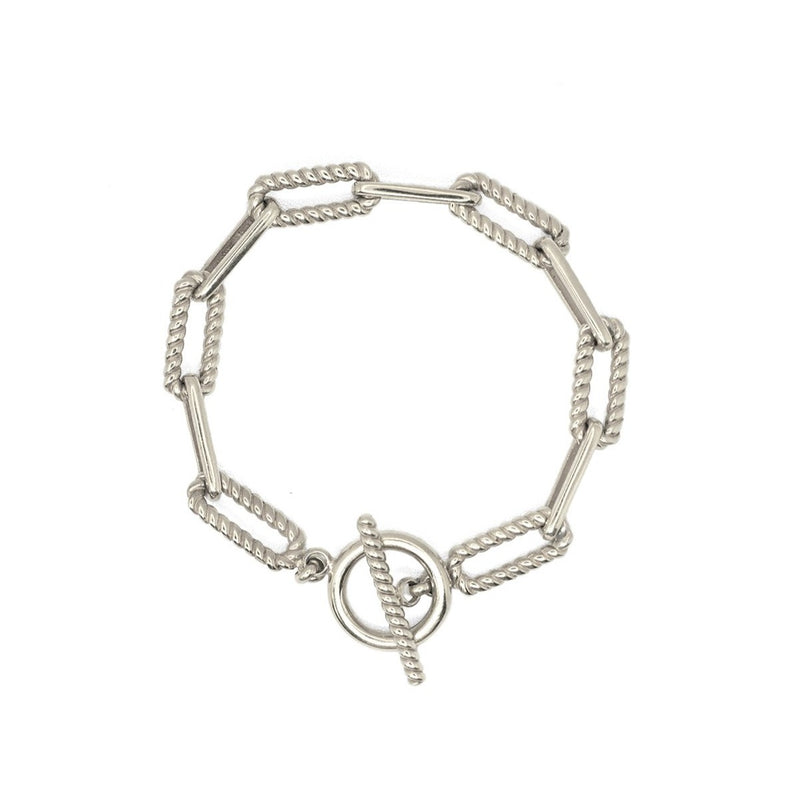 Chunky paper clip bracelet // Silver