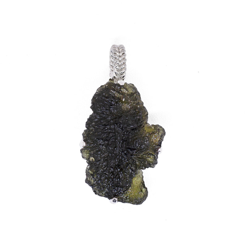 Rough Meteorite Pendant Necklace in Sterling Silver 13 gr
