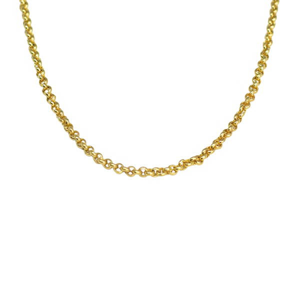 sterling silver adjustable rolo chain with lobster clasp // Gold