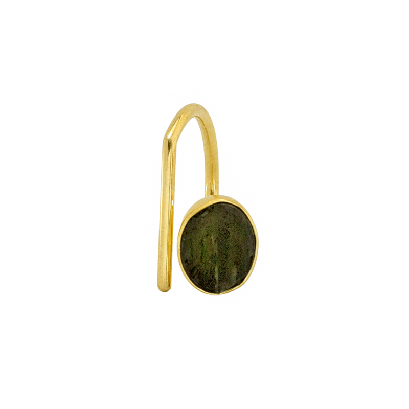 Open Moldavite ring czech jewelry