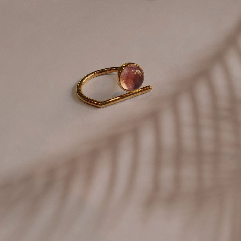 Pink Tourmaline ring // Gold