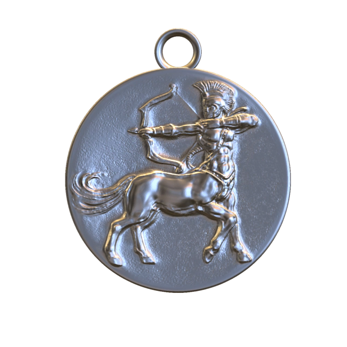 sagittarius man pendant necklace // silver