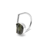 adjustable Moldavite ring size 5 1/2 twist