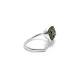 adjustable sterling silver moldavite ring size 7 1/2 twisted