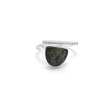 adjustable sterling silver moldavite ring size 7 1/2