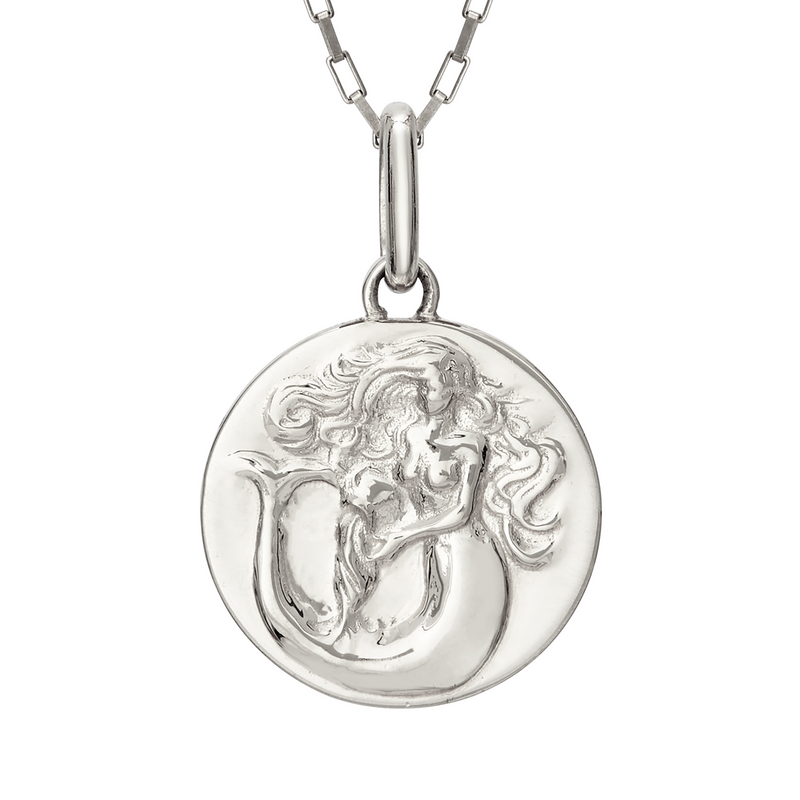 aquarius necklace mermaid // silver