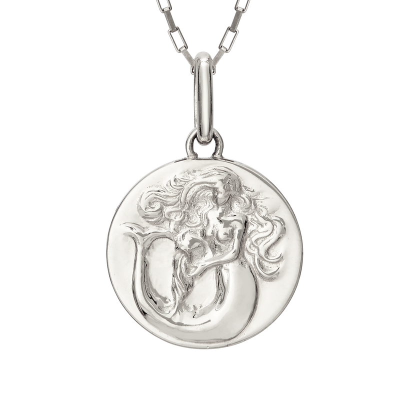 aquarius necklace mermaid // silver