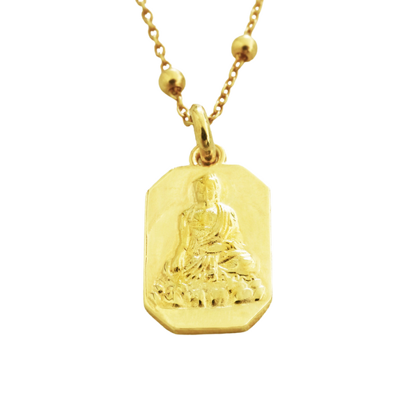 Dainty Buddha necklace // Gold