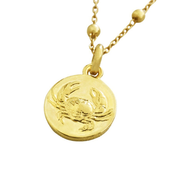 cancer dainty pendant necklace // Gold