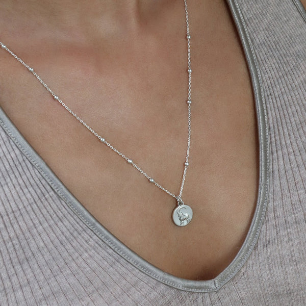 capricorn dainty necklace // silver