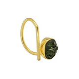 gold vermeil open moldavite ring size 10