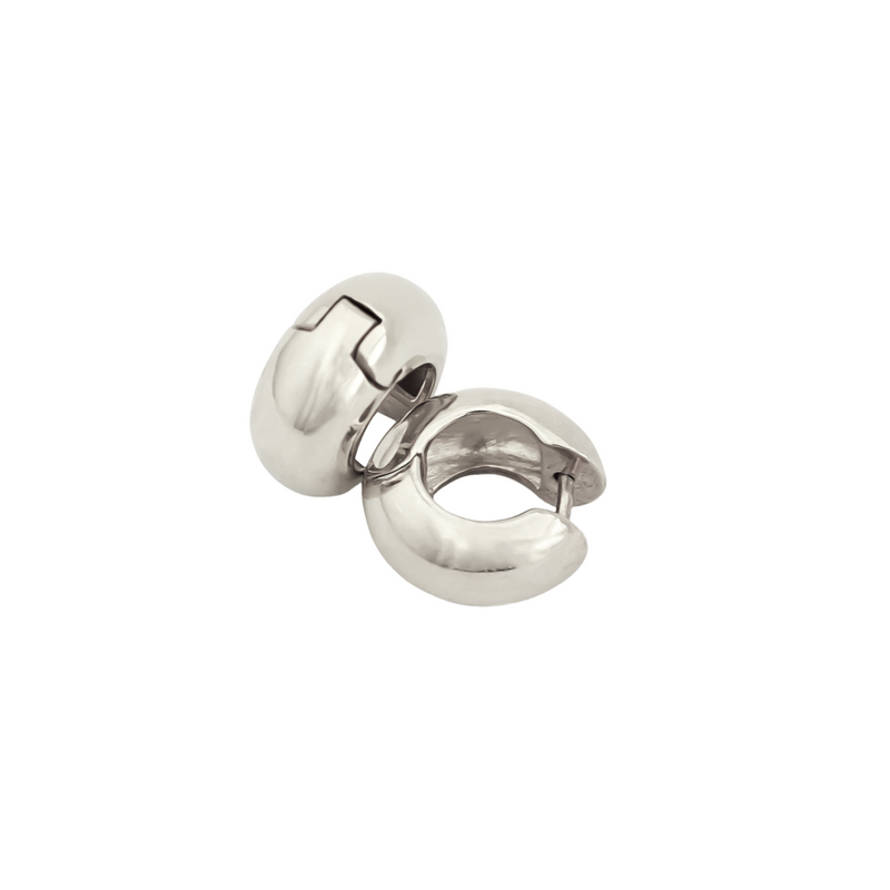 Thick Silver Huggie Hoops – ioolajewelry