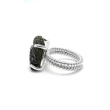 large moldavite ring size 7