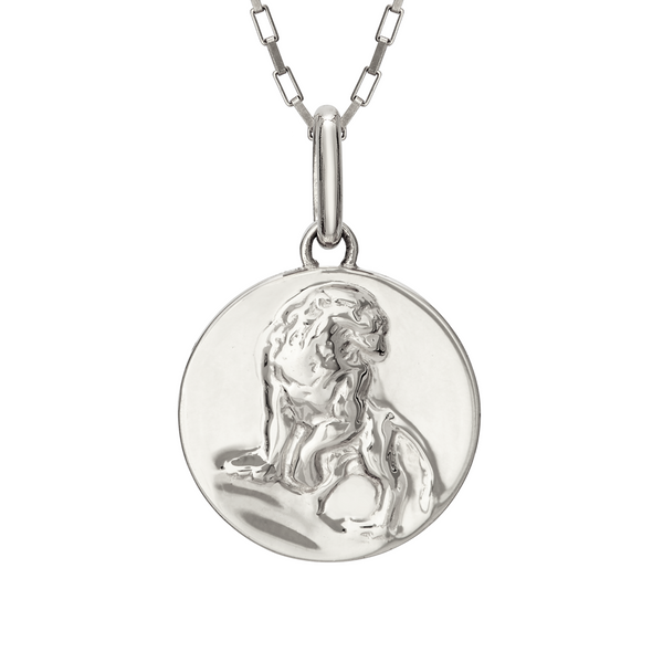 leo zodiac necklace lion // silver